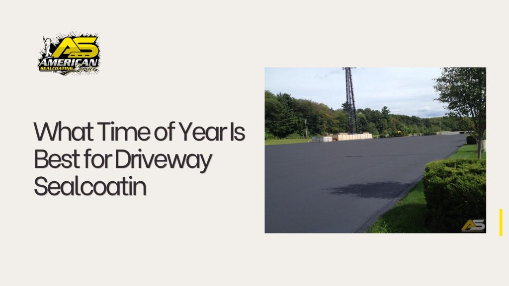 Freshly sealcoated residential driveway in Billerica MA during warm weather